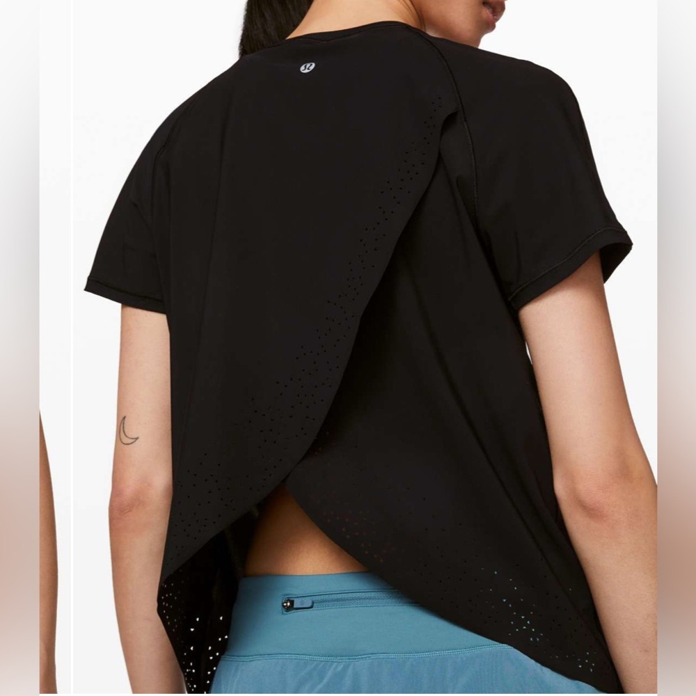 Lululemon Quick Pace Short Sleeve Tee Black Size 4 - Picture 2 of 5